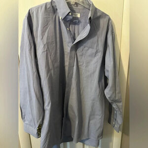 Brooks  346 No Iron Button Down Size  17 1/2  34,35 Small Blue/white Checkered